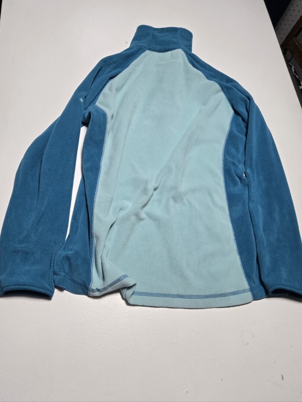 Women's Columbia 2 Toned Blue ¼ Zip Up Pullover Preppy Cosy Aesthetic Size XL - Picture 2 of 6
